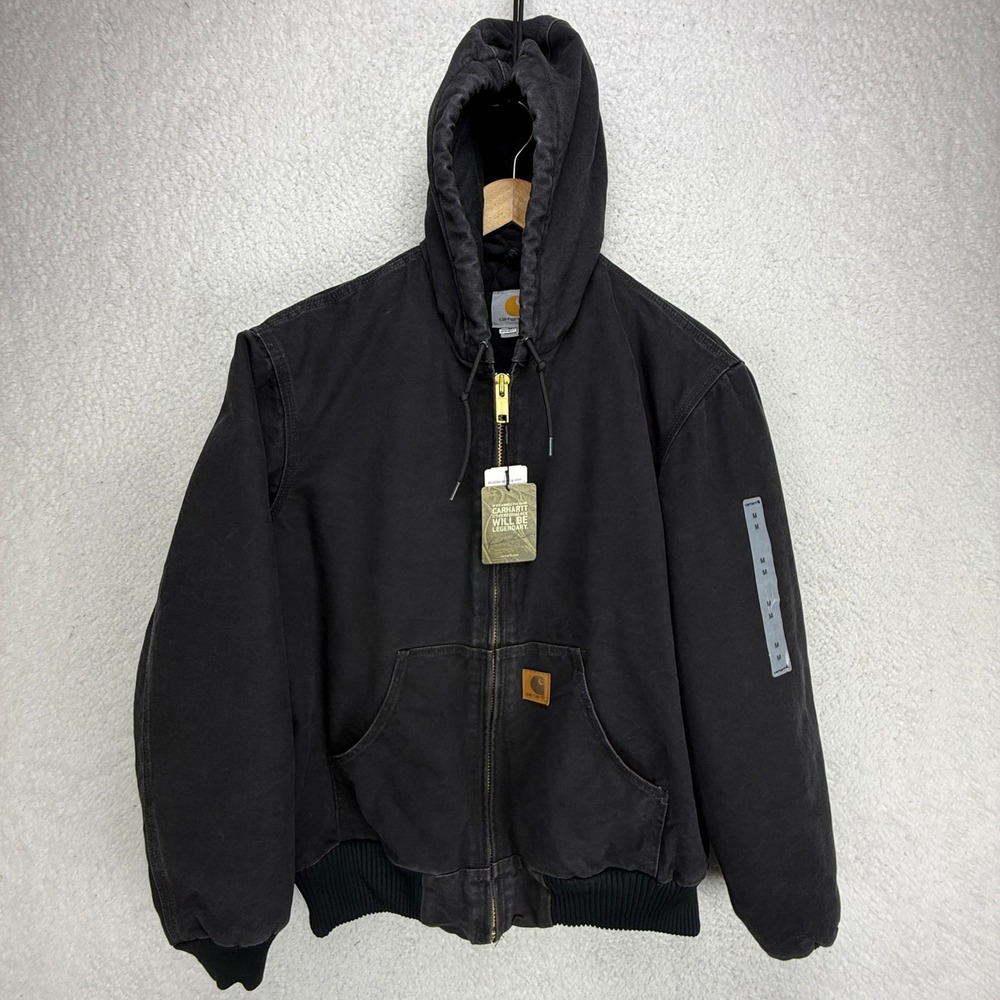 Carhartt Sandstone Active Jacket Quilt Lined Mens Medium J130 BLK Black NWT